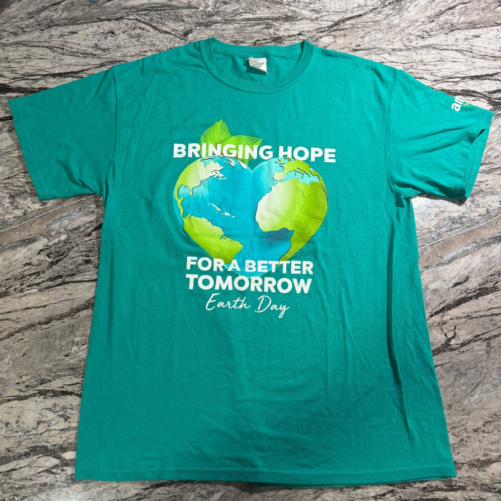 Men's T-Shirt Short Sleeve Tee - GREEN - LARGE